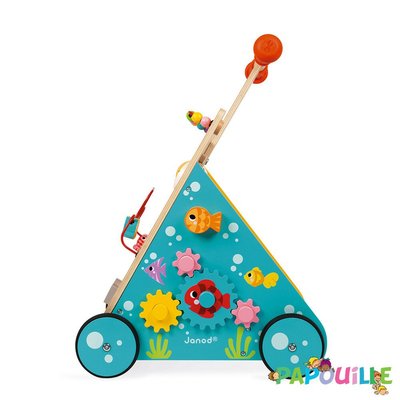 Jeux - Porteurs, Draisiennes, Marcheurs - Chariot multi-activités chat en bois enfant (janod)
