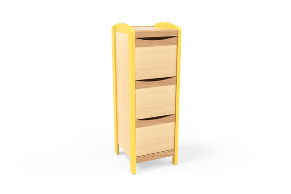 Mobilier - Meuble de rangement scolaire - Meuble de rangement en colonne avec portes jaune