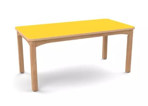 Table en bois 120 x 80 cm T1 - Jaune