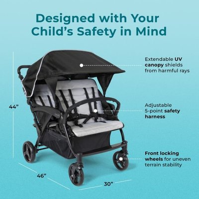 Puériculture - Poussette - Poussette Odyssey 4 places - 6 mois + - Noir