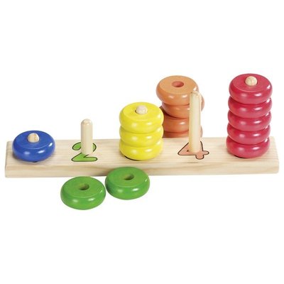 Jeux - Jeux Éducatifs et Puzzle - Abaque anneaux bois