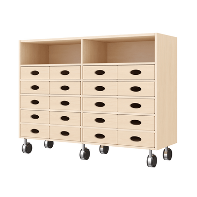 Mobilier - Meuble de rangement scolaire - Meuble de rangement à roulettes 20 casiers - Tilo