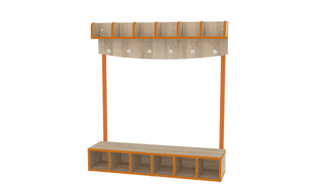Mobilier - Banc vestiaire & Porte Manteaux - Vestiaire 6 places - T0 - Orange