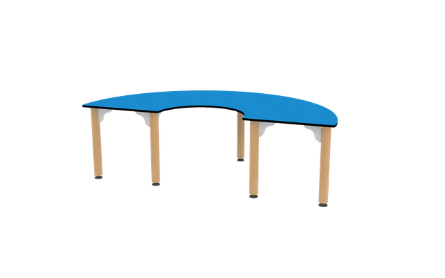 Mobilier - Table crèche et scolaire - Table demi lune réglable 150 x 75cm - T00 - T2 - Bleu