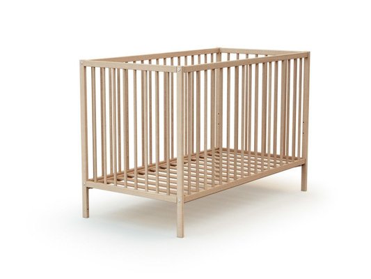 Couchage - Lit Crèche en Bois bébé, enfant - Lit bébé 60x120 simple Naturel  sans traitement ni peinture