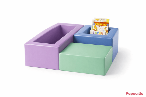 Mobilier - Meuble en mousse et Pouf - Coin de rangement