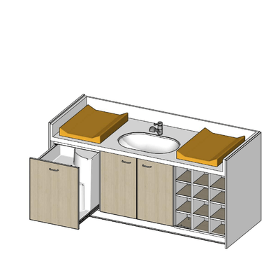 Change - Meuble à Langer crèche - Table à langer sur mesure - 2150 X 850 mm