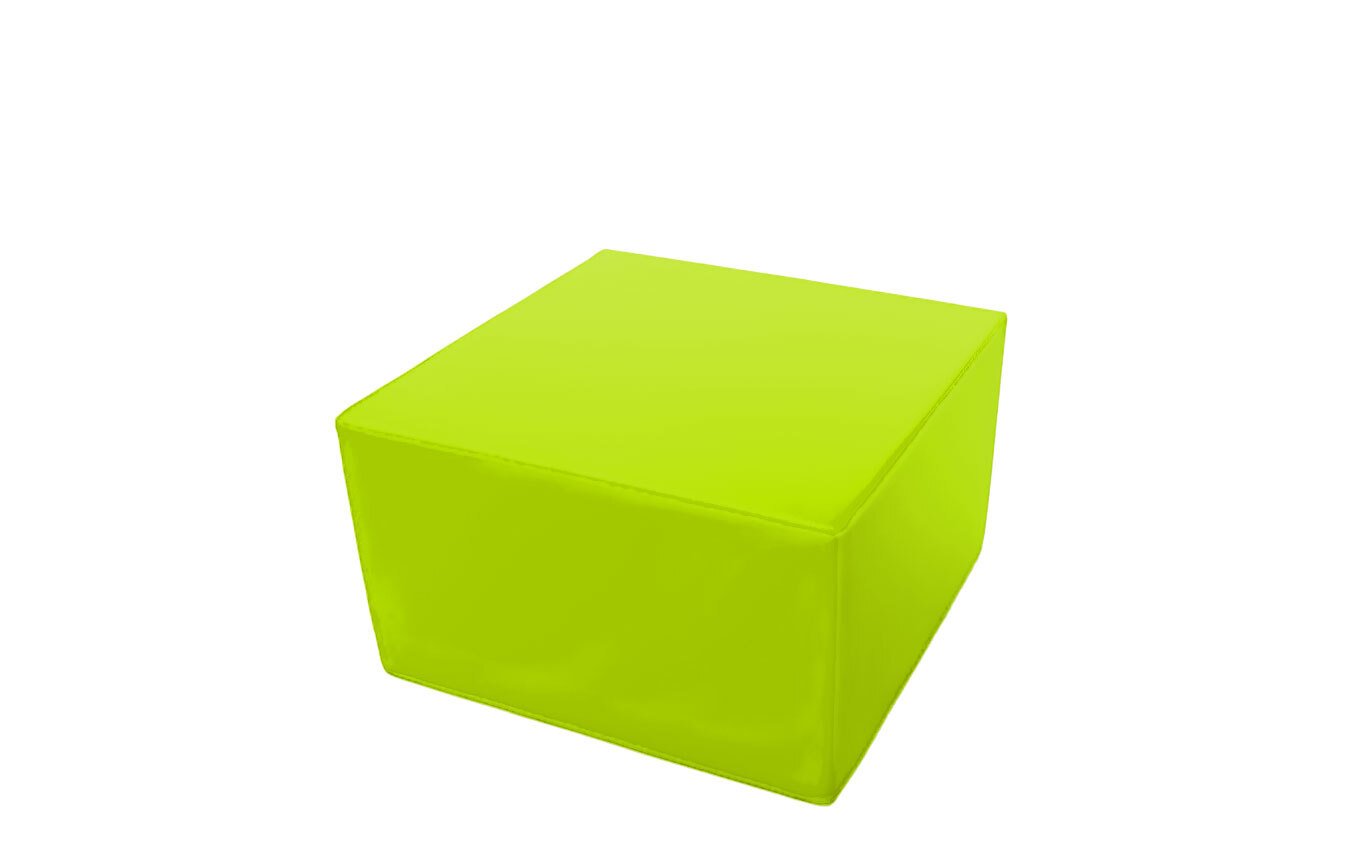 Pouf cube en mousse pvc h.25cm vert