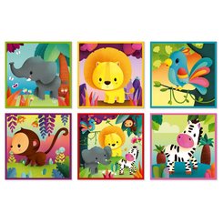 Jeux - Jeux Éducatifs et Puzzle - Kubkid - animaux de la jungle - 9 cubes