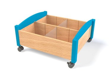 Mobilier - Accessoires pour meuble de rangement - Bac à rangements rectangulaire avec roulettes bleu