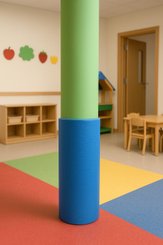 Médical et Prévention - Protection sur Mesure - Protection de poteau en mousse cylindrique intérieur et extérieur