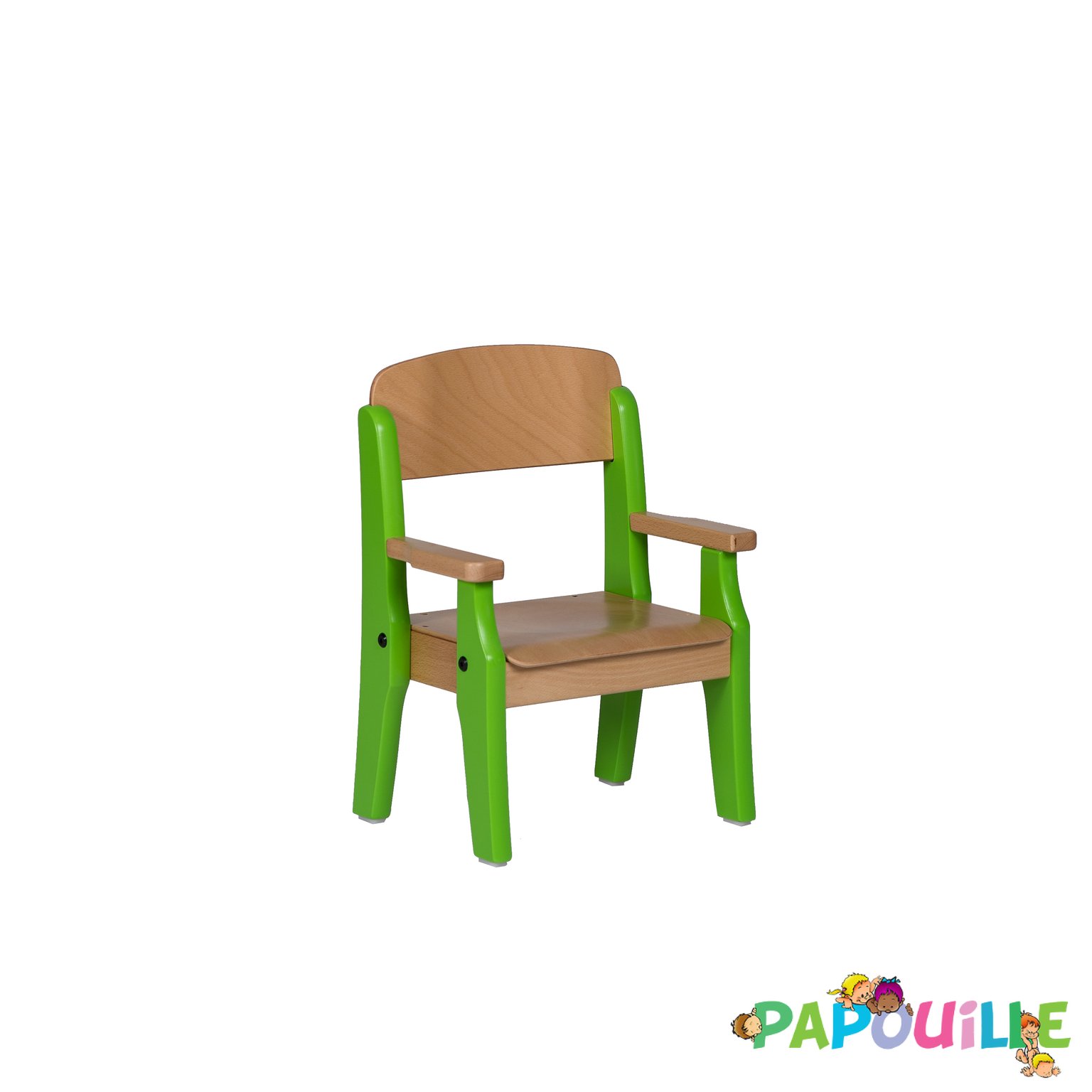 Fauteuil Bébé En Bois Avec Accoudoirs T0 H.21cm Vr Top crèches  Papouille