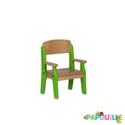 Mobilier - Chaise & fauteuil pour crèche - Fauteuil bébé en bois avec accoudoirs t0 h.21cm vernis
