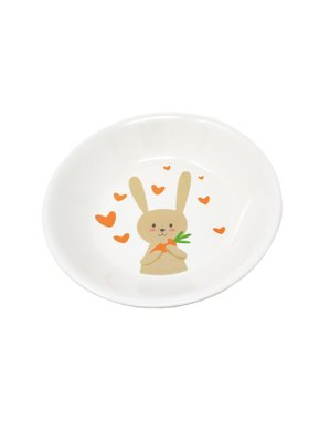 Repas - Assiettes Enfants et à Compartiments - Assiette Bouillie Mélamine Lapin gourmet