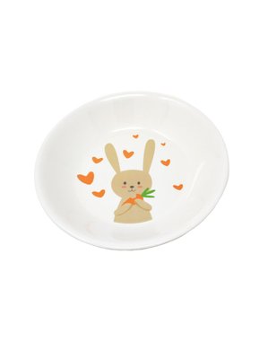 Repas - Assiettes Enfants et à Compartiments - Assiette bouillie mélamine lapin gourmet