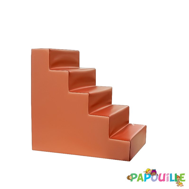 Escalier pour table de change en mousse imperméable orange