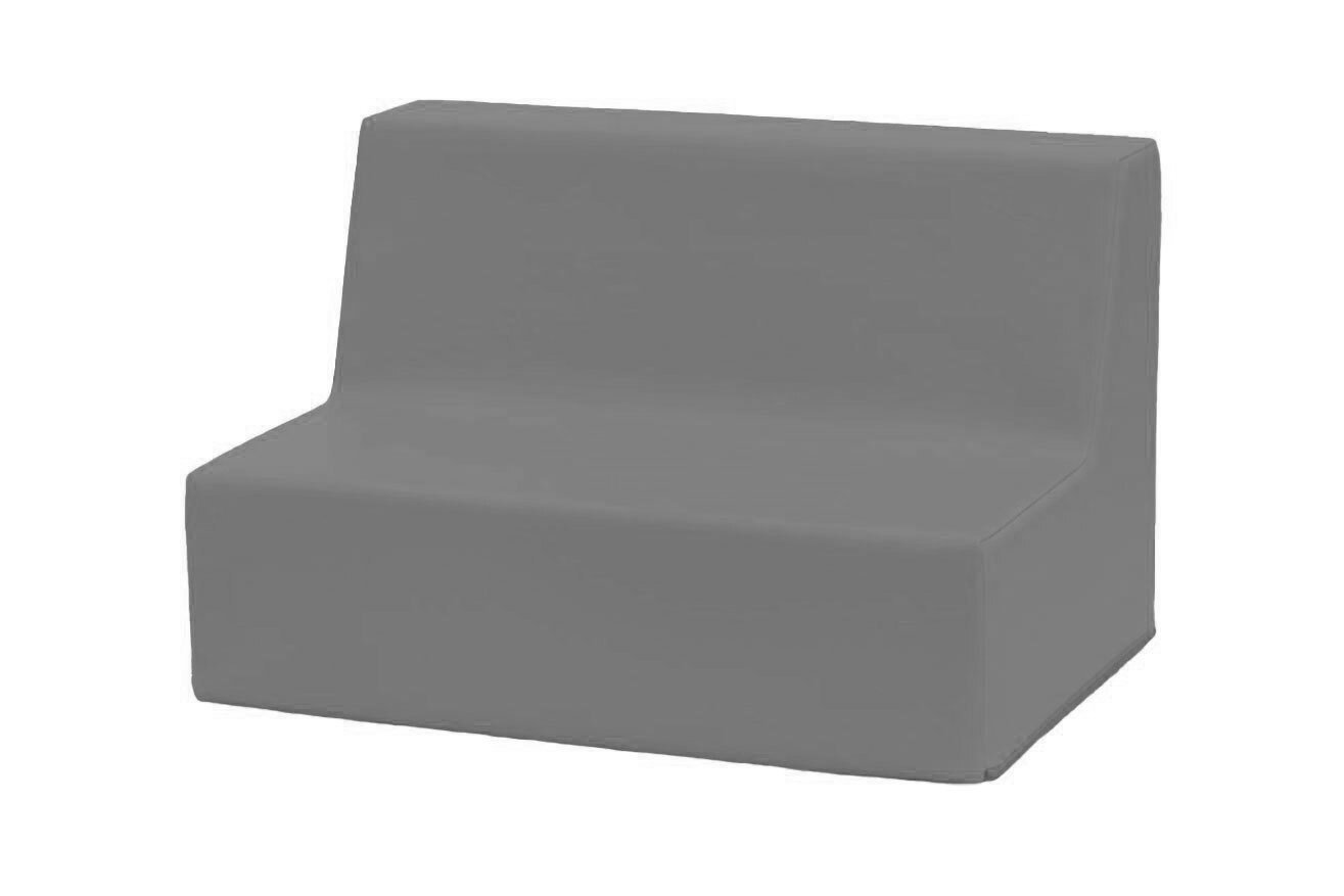 Banquette enfant 2 à 3 places en mousse pvc h. 25cm gris