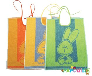 Repas - Bavoir - Lot de 6 bavoirs à lacets 30 x 40 cm coloris assortis lapin