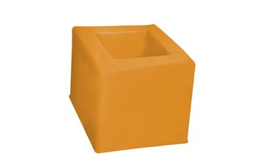 Mobilier - Meuble en mousse et Pouf - Cube de rangement 28 cm - Abricot