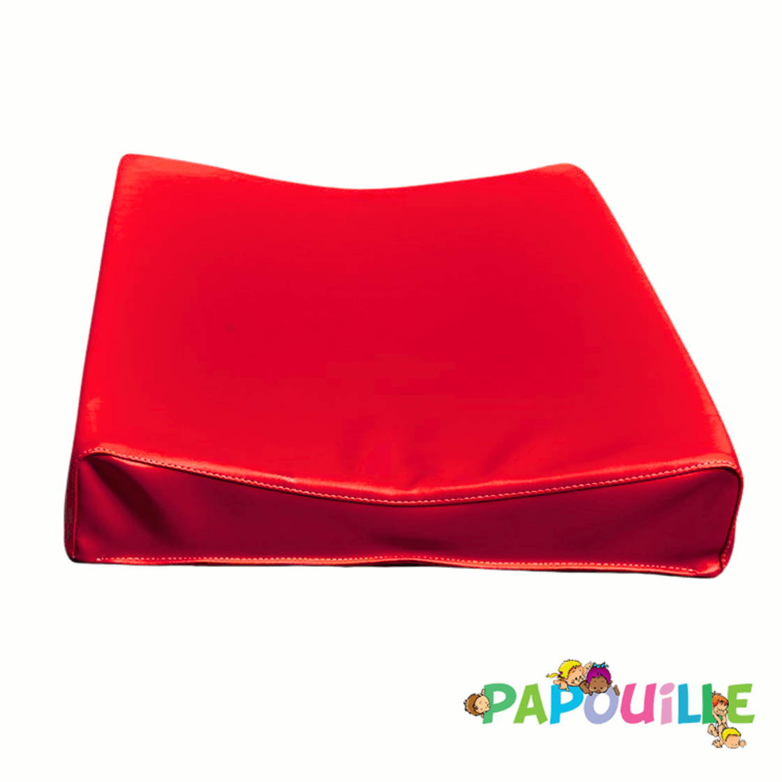 Matelas à langer incurvé galbé 50 x 70 cm en mousse pvc rouge