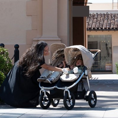 Puériculture - Poussette - Poussette double - de la naissance à 4 ans - Beige