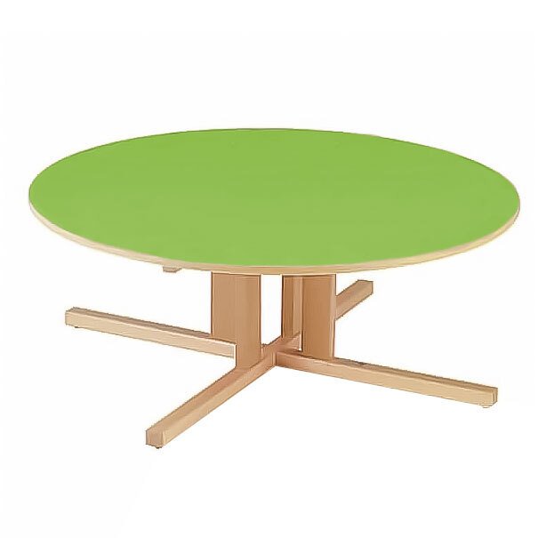 Table en bois ronde diam 120 t0 vert