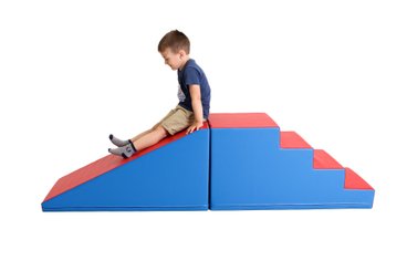 Motricité - Parcours de Motricité Maternelle - Je grimpe, je glisse - grand parcours de motricité hauteur 50 cm bleu et rouge