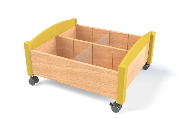 Mobilier - Accessoires pour meuble de rangement - Bac à rangements rectangulaire avec roulettes jaune