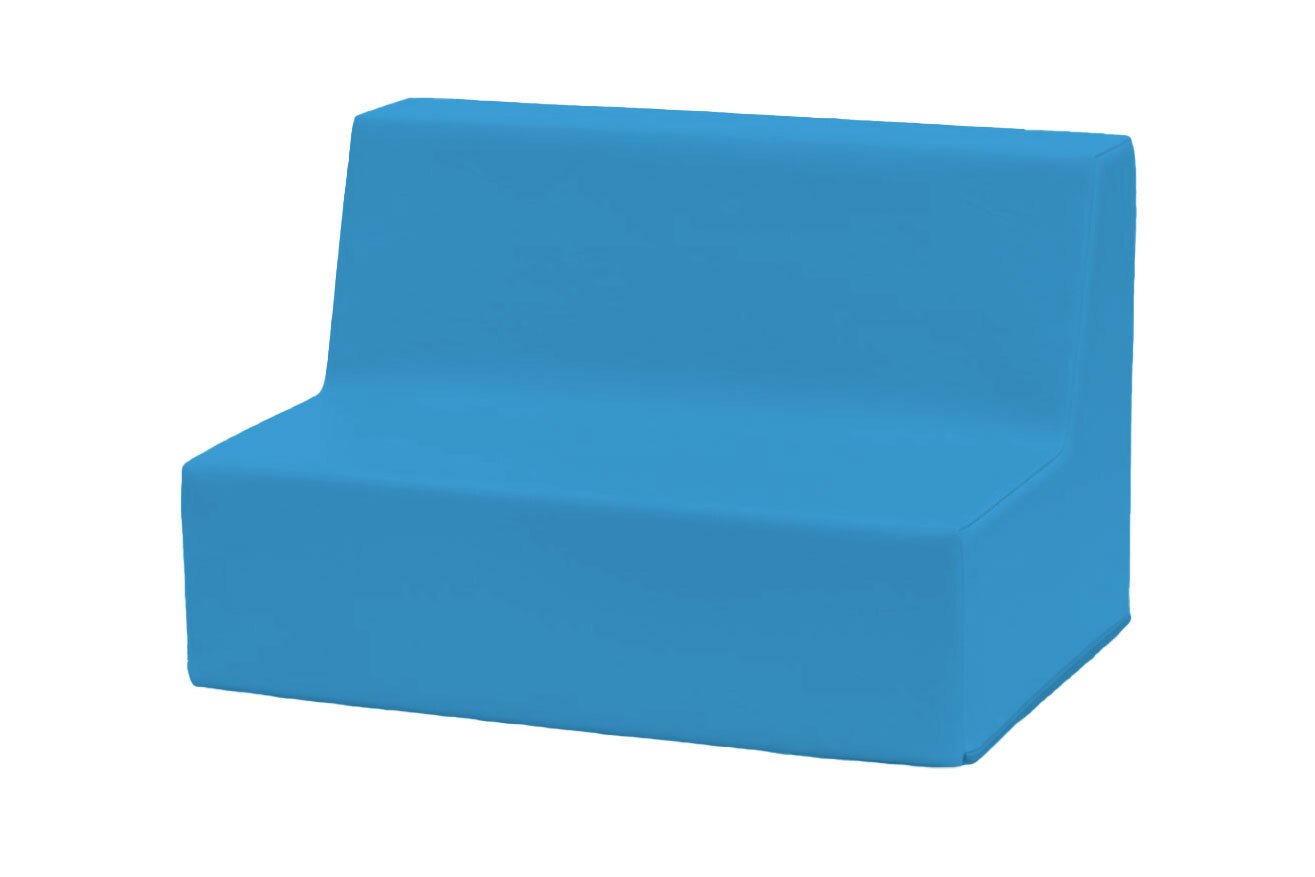 Banquette enfant 2 à 3 places en mousse pvc h. 17cm turquoise