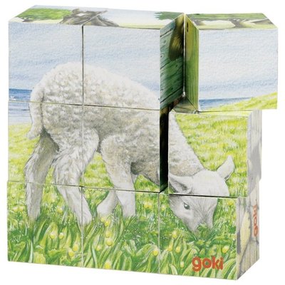 Jeux - Jeux Éducatifs et Puzzle - Puzzle de cubes, animaux de la ferme