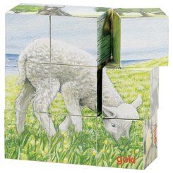 Jeux - Jeux Éducatifs et Puzzle - Puzzle de cubes, animaux de la ferme