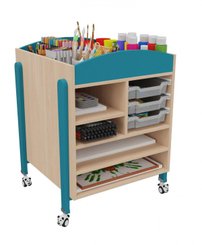 Mobilier - Meuble de rangement scolaire - Desserte mobile pour materiel peinture et dessin teinte