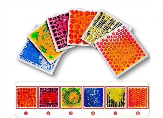 Motricité - Eveil Sensoriels et Tactiles - 6 dalles sensorielles texturées - 30 x 30 cm