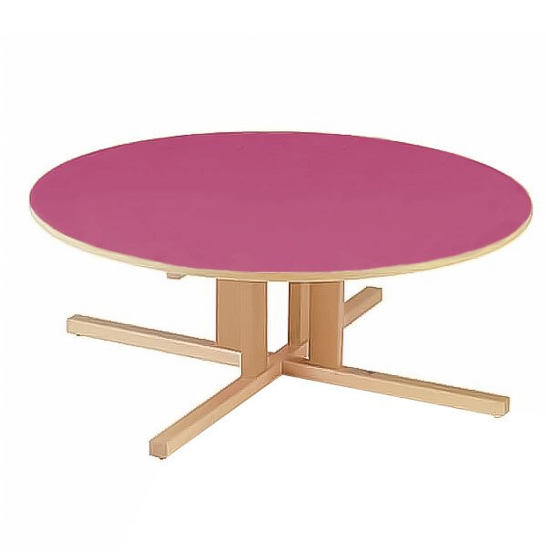 Table en bois ronde diam 120 t1 framboise