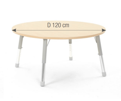 Mobilier - Table crèche et scolaire - Table ronde réglable - surface HPL - 120 cm de diamètre