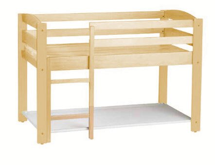Couchage - Lit Crèche en Bois bébé, enfant - Lit superposé avec couchette, matelas inclus Naturel
