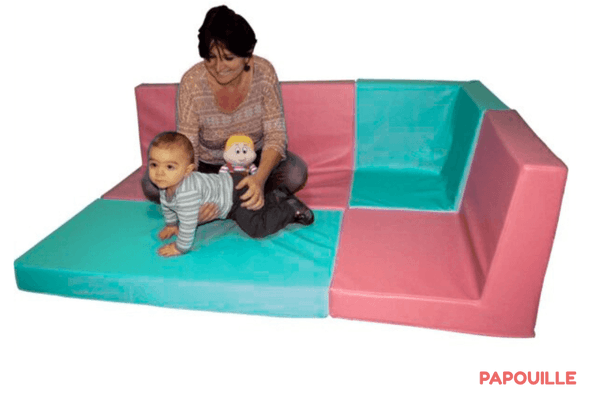 Mobilier - Meuble en mousse et Pouf - Aire de jeux d'angle avec dossier en mousse color