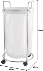Change - Matériels de nettoyage - Panier à linge rond sur roulettes – 50 L