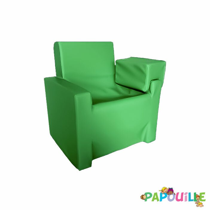 Fauteuil d'allaitement en mousse pvc avec accoudoirs vert