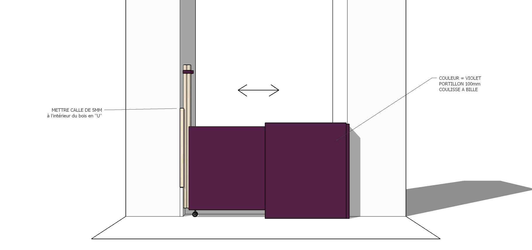 Portillon de séparation coulissant en bois sur mesure collectivité Top — free download