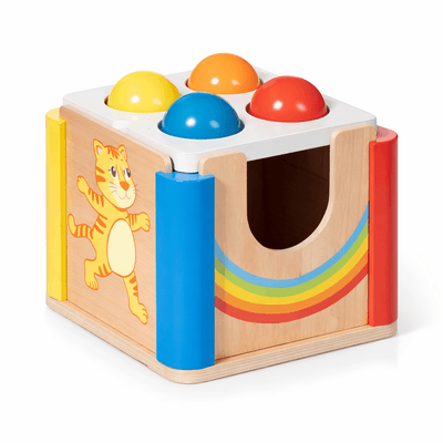 Jouets - Jouets à Empiler ou à Encastrer - Jeu de maillet arc-en-ciel - 6 éléments