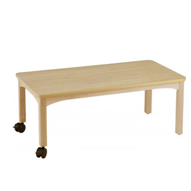 Table en bois 120 x 60 a roulettes t0 h.40cm naturel