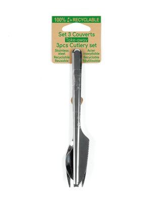 Repas - Couverts Enfant, Adulte - Set de 3 couverts en acier inoxydable