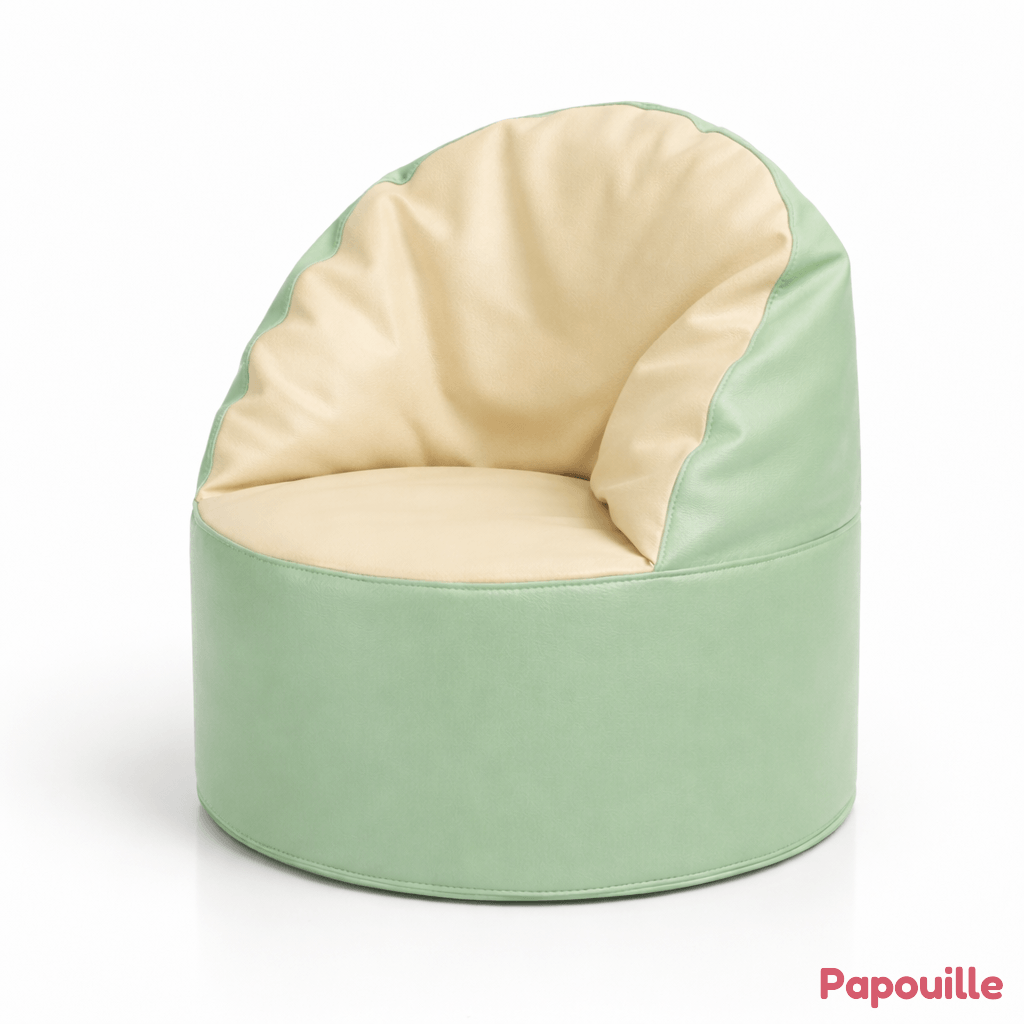 Fauteuil en mousse hauteur 25 cm - Vert pastel - crème