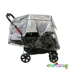 Puériculture - Accessoires de Poussette - Habillage de pluie poussette double avec canopy transparent
