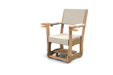 Puériculture - Fauteuils, coussins et accessoires d'allaitement - Fauteuil d'allaitement en bois avec repose pieds