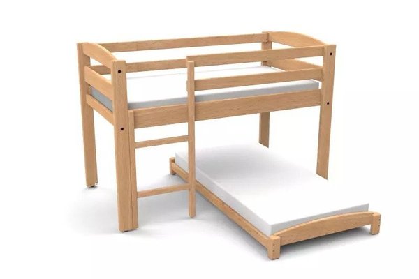 Couchage - Lit Crèche en Bois bébé, enfant - Lit duo repos sans matelas naturel