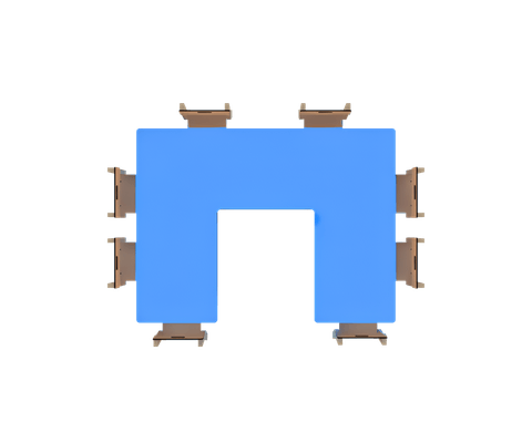 Mobilier - Table crèche et scolaire - Table en U Réglable - Bleu