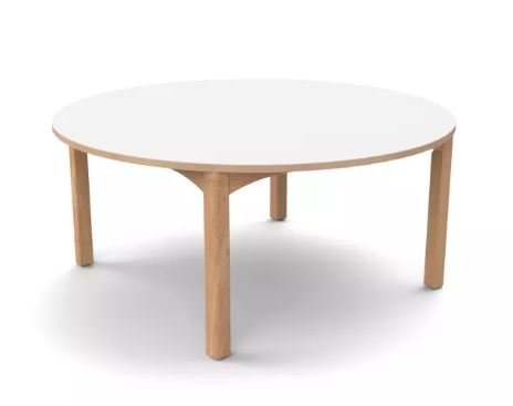 Mobilier - Table crèche et scolaire - Table ronde 4 pieds T00 Blanc