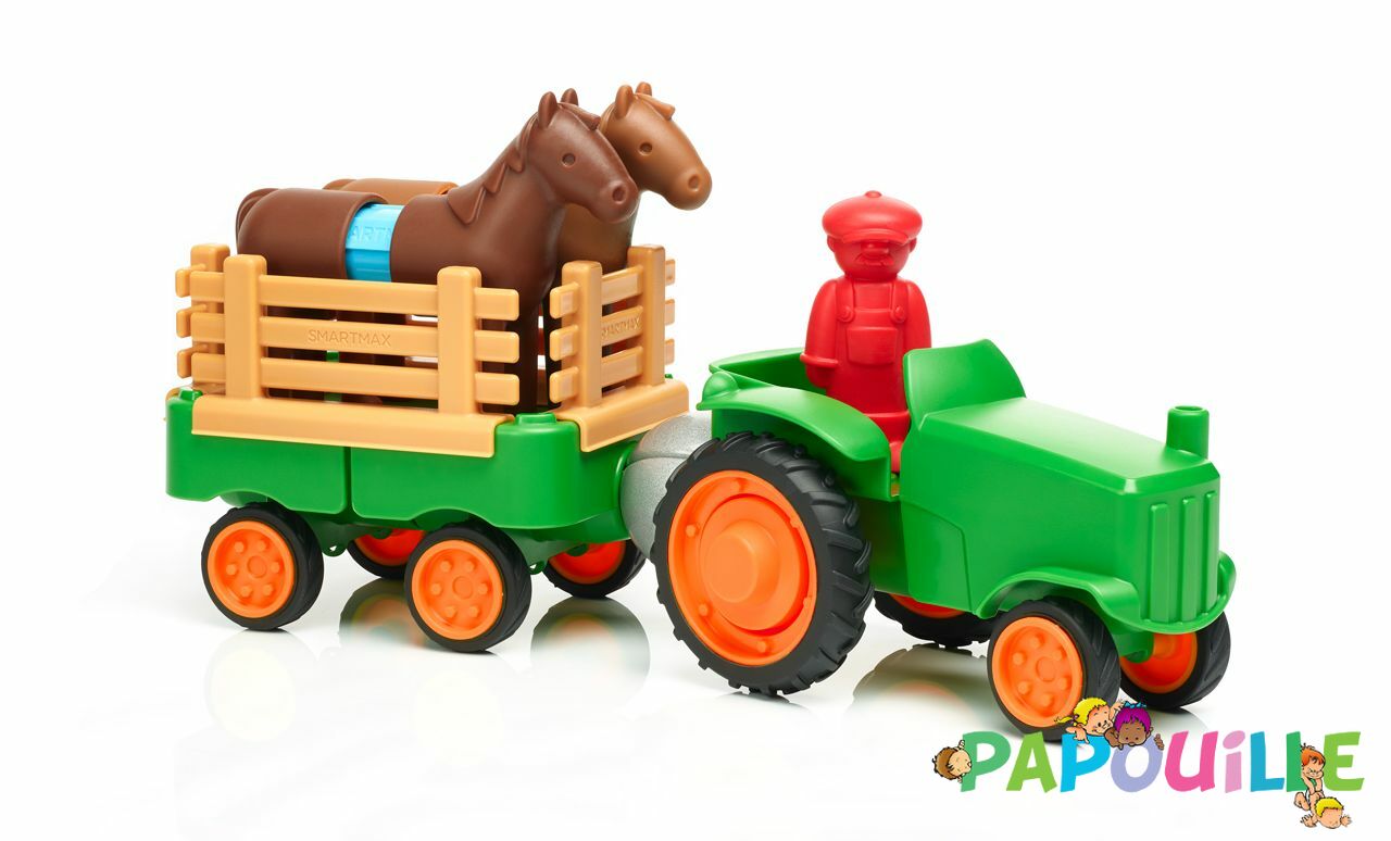 Tracteur en bois pour enfants dès 18 mois - Garage jouet - Achat